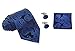 Coxeer® Men's Paisleyc Prom Necktie Sets :Cufflinks+pocket Square+cufflinks (Deep Blue)
