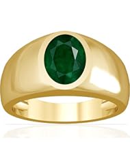 18K Yellow Gold Oval Cut Emerald Solitaire Ring