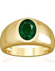 14K Yellow Gold Oval Cut Emerald Solitaire Ring
