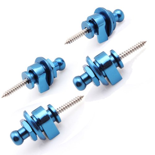 Generic Blue Skidproof Straplock Pins For Strat Tele Body Custom Guitar Pack of 4
