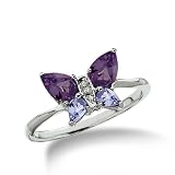 Amethyst and Tanzanite Butterfly Ring