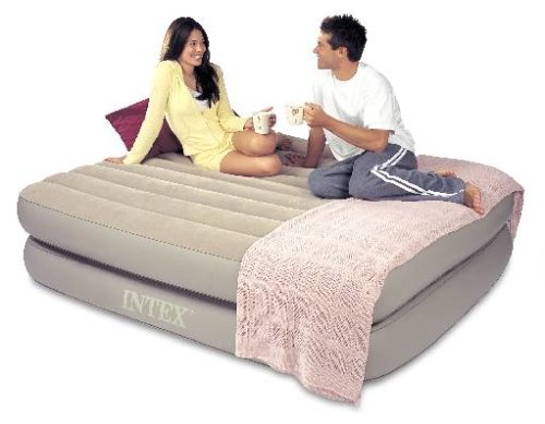 INTEX 66703 COMFORT-REST RISING COMFORT RAISED QUEEN INFLATABLE AIR MATTRESS AIRBED W/ BUILT-IN 110v AC PUMP & WIRED REMOTE CONTROL