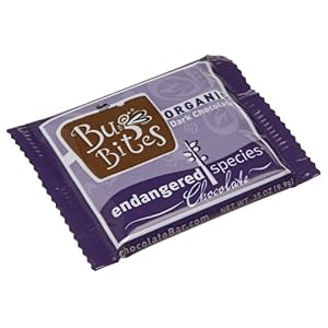 Endangered Species Bug Bites, Organic Dark Chocolate, 0.35-Ounce Packages (Pack of 64) by Endangered Species