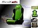 Green with Black Universal Racing Seats - Pair