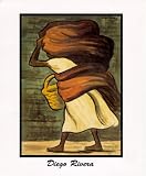 Mujer Con Canasta Diego Rivera Art Poster Print - 16 X 20