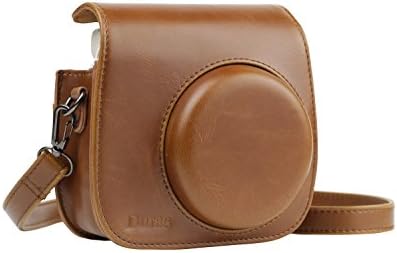 Durac PU Leather Case for Fujifilm Instax Mini 8 Instant Film Camera w/Removable Strap -Brown