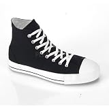 Canvas High Top Sneaker Black Canvas-White