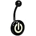Body Candy Glow in the Dark Power Button Belly Button Ring 14G Surgical Steel Body Jewelry