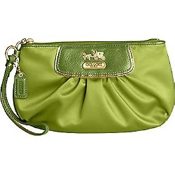- 	 AUTHENTIC COACH AMANDA SATIN CAPACITY LARGE WRISTLET 42032 (Grass Green)