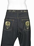 GUILTY BROTHERHOOD Gold Skull Pocket Jeans