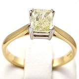 18ct Yellow Gold 1.48ct Princess Cut Yellow Coloured Diamond Engagement Ring