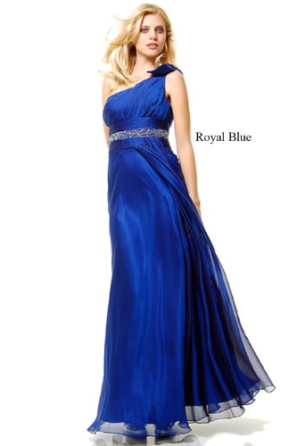 Prom One Shoulder Dress New Elegant Long Gown Royal Blue