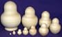10 Pieces Russian Plain Unpainted Nesting Doll "Paint Yourself" u-510.6