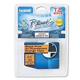 BROTHER INTERNATIONAL CORP / BRTTZB41 / TZ Tape Cartridge for P-Touch Labelers, Black on Fluor Orange, 3/4w / Sold as 1 EA