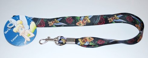 Tinkerbell Lanyard Key Chain Holder Black