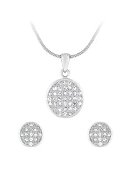 Sterling Silver Round Micro Pav? CZ Set (Chain Not Included)