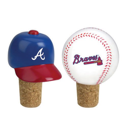 Set of 2 MLB Atlanta Braves Wine Bottle Cork Stoppers