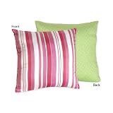 Pink and Green Stripes/Dots Olivia Accent Throw Pillow