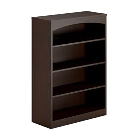 Mocha Laminate Four Shelf Bookcase Mocha by Mayline