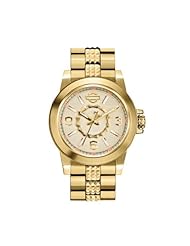 Harley-Davidson Womens Bulova Gold Tone Chain Wrist Watch 77L103