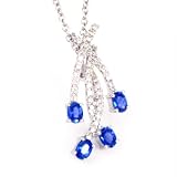 14K .85 CTW Ceylon Sapphire & Diamond Pendant