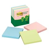 Post-it Notes, Original Pad, 3 Inches x 3 Inches, Recycled, Assorted Pastel, 75 Sheets per Pad, Six Pads per Pack (5416-RP-AP)