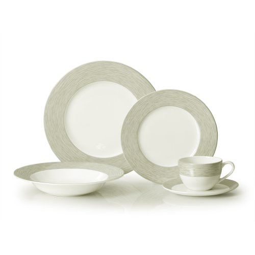 412VmVHWA4L Mikasa Spun Ivory 5 Piece Dinnerware Placesetting