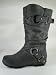 New Gray Buckle Slouch Mid-Calf Flat Boots #F13