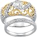 14K Two Tone Gold Diamond Bridal Engagement Ring