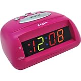 Elgin Pink Multicolor LED Bedside Alarm Clock