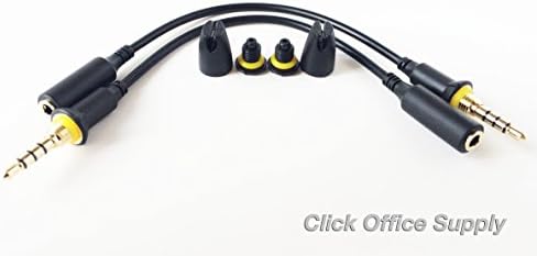Click Office Supply 2 x Generic Replacement Headphone Wires With 2 Black Cover / Screws for Iphone 4 / 4S LifeProof Cases (Black)