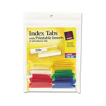 Amazon.com: Avery Self-Adhesive Tabs, Printable Inserts, 1 1/2 Inch ...