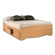 Sonoma Double Platform Bed with 6 Drawers in Maple Finish By Prepac Furniture