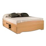 Sonoma Double Platform Bed with 6 Drawers in Maple Finish By Prepac Furniture