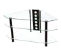 Walker Edison Bermuda 44-Inch Corner TV Stand, Clear/Black