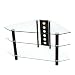 Walker Edison Bermuda 44-Inch Corner TV Stand, Clear/Black