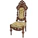 Queen Victoria Parlor Chair with Golden Flowers Print