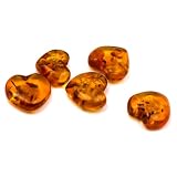 Valentines Day Baltic Amber Hearts with Lots of Inclusions Set of 5