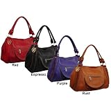 Red Suede Handbag, Darcy Leather Handbag