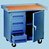 Tennsco MBX-2542 Mobile Workbench Style: Four Drawers, Color: Medium Grey