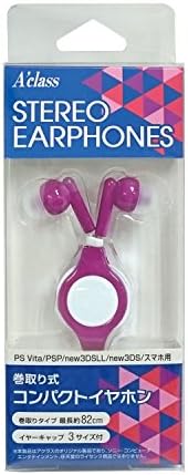 PSVita / PSP / New3DSLL / New3DS / take-up compact earphone Purple x White