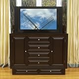Casual Series Motorized Flat Panel Lift Cabinet - Chocolate