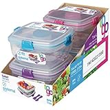 Sistema Klip It Salad to Go Containers with Color Accented Clips and clips colors may vary