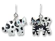Clearly Charming Feline Friends Cat Sterling Silver and Enamel Earrings by Zarah