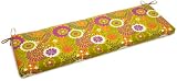 Blazing Needles Outdoor Spun Poly 19-Inch by 60-Inch by 3-1/2-Inch 3-Seater Bench Cushion, Luxury Citron