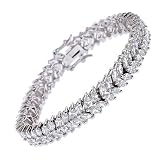 Marquise C.Z. Diamond Sterling Silver Tennis Bracelet (Holiday Special)