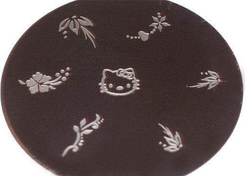 Nail Art Polish Stamp Manicure Image Plate *Hello Kitty* Plus Bonus Gold Butterfly Nail Art Decoration Confetti