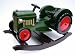 Toys : 37" Green Rocking Tractor with Red Wheels and Gold Lamps and Grills