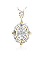 18k TWO TONE GOLD WOMENS PENDANT LP-4836 DIAMOND 0.66CT TW