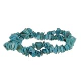 Blue Turquoise Chip Double Stretch Bracelet, 7.5